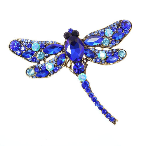 Wisoice Baroque Style Crystal Vintage Dragonfly Brooches